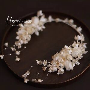 Elegant Cream Floral Hair Accessory Wedding